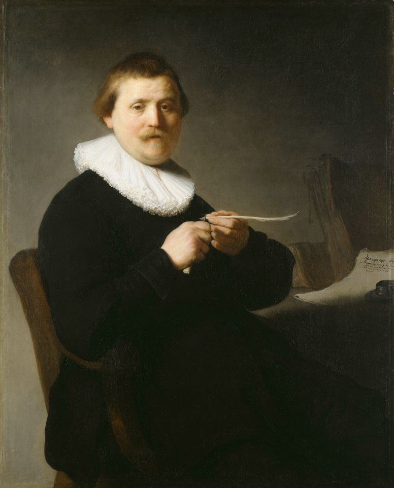 Rembrandt Harmensz van Rijn_Bildnis eines federschneidenden Mannes